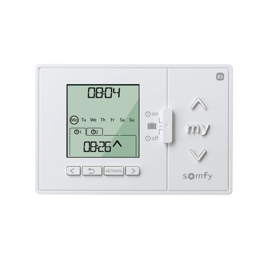001-chronis-io-somfy-ceas-programator.jpg Ceas programabil Somfy Chronis IO, Alb, Smart, Wi-Fi, 5 Sloturi - imagine 1