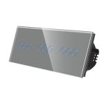 Intrerupator Triplu + Triplu + Triplu cu Touch din Sticla LUXION