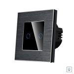 Intrerupator Dublu cu Variator si Touch din Sticla si Rama de Aluminiu LUXION