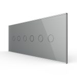 Intrerupator Dublu + Dublu + Dublu cu Touch LIVOLO cu Rama Din Sticla, Standard Italian, 6M