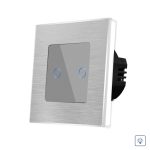 Intrerupator Dublu cu Variator si Touch din Sticla si Rama de Aluminiu LUXION