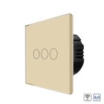 Intrerupator Triplu Wi-Fi + RF433 cu Touch din Sticla LUXION