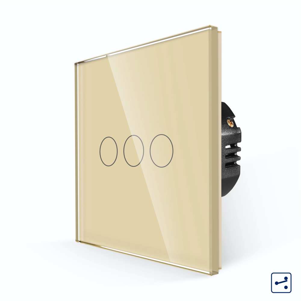 001-in1-11-4.jpg Intrerupator Triplu Cap Scara cu Touch din Sticla LUXION, Serie A - imagine 1