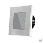 Intrerupator Dublu cu Touch din Sticla si Rama de Aluminiu LUXION, RF433
