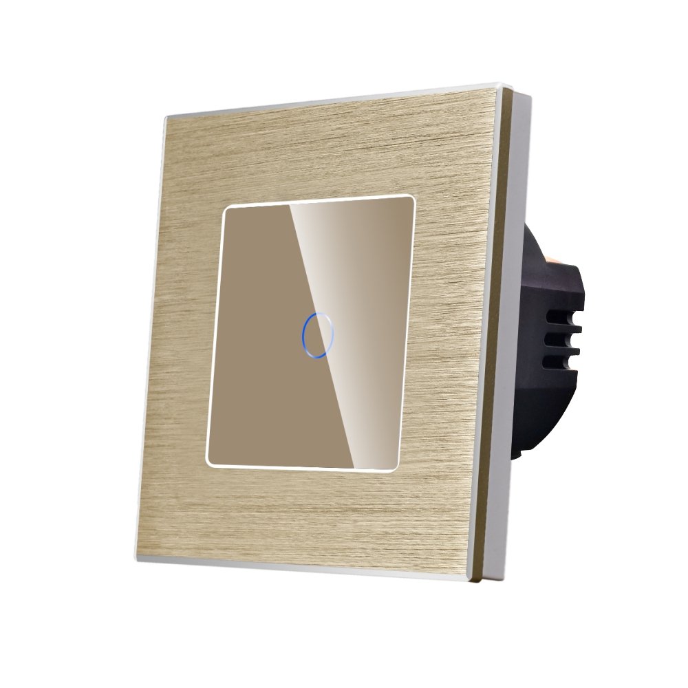 001-in1-131.jpg Intrerupator Simplu cu Touch din Sticla si Rama de Aluminiu LUXION, 500W - imagine 1