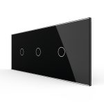 Intrerupator Simplu + Simplu + Simplu cu Touch LIVOLO cu Rama Din Sticla, Standard Italian, 6M