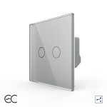 Intrerupator Dublu Cap Scara / Cruce cu Touch LIVOLO din Sticla - Protocol ZigBee EC