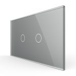 Intrerupator Simplu + Simplu cu Touch LIVOLO cu Rama Din Sticla, Standard Italian, 4M