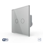 Intrerupator Dublu Cap Scara / Cruce Wi-Fi cu Touch LIVOLO din Sticla - Serie Noua