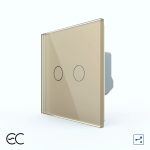 Intrerupator Dublu Cap Scara / Cruce cu Touch LIVOLO din Sticla - Protocol ZigBee EC