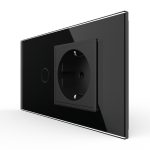 Intrerupator Simplu + Priza LIVOLO cu Rama Din Sticla, Standard Italian, 4M