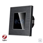 Intrerupator Simplu cu Variator cu Touch din Sticla si Rama de Aluminiu LUXION, protocol Zigbee