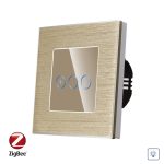 Intrerupator Simplu cu Variator cu Touch din Sticla si Rama de Aluminiu LUXION, protocol Zigbee