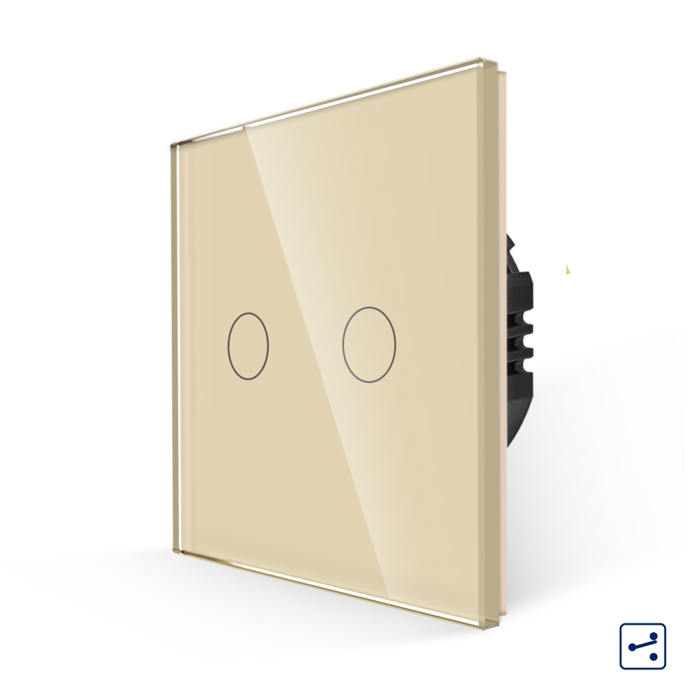 001-in1-5-7.jpg Intrerupator Dublu Cap Scara/Cruce cu Touch din Sticla LUXION, Serie A - imagine 1