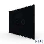 Intrerupator Dublu Cap Scara / Cruce Wireless cu Touch LIVOLO din Sticla – Standard Italian