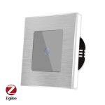 Intrerupator Simplu cu Touch din Sticla si Rama de Aluminiu LUXION, protocol Zigbee