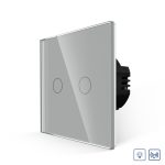 Intrerupator Dublu cu Variator si Touch din Sticla LUXION, RF433