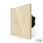 Intrerupator Dublu cu Variator si Touch din Sticla LUXION, RF433