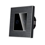 Intrerupator Dublu cu Touch din Sticla si Rama de Aluminiu LUXION