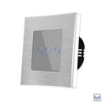 Intrerupator Triplu cu Touch din Sticla si Rama de Aluminiu LUXION, RF433