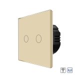 Intrerupator Dublu Wi-Fi + RF433 cu Touch din Sticla LUXION