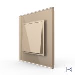 Intrerupator Simplu Mecanic Cap Cruce, 2 Module LIVOLO cu Rama din Sticla - Serie Noua