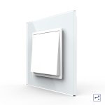 Intrerupator Simplu Mecanic si Cap Scara , 2 Module LIVOLO cu Rama din Sticla - Serie Noua