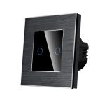 Intrerupator Dublu cu Touch din Sticla si Rama de Aluminiu LUXION, 500W