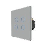 Intrerupator Cvadruplu cu Touch din Sticla LUXION, 500W