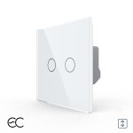 Intrerupator Dublu Draperie cu Touch LIVOLO din Sticla - Protocol ZigBee EC