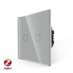 Intrerupator Dublu cu Touch din Sticla LUXION, protocol ZigBee