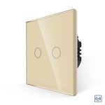 Intrerupator Dublu RF433 cu Touch din Sticla LUXION