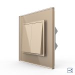 Intrerupator Dublu Mecanic Cap Cruce LIVOLO cu Rama din Sticla - Serie Noua