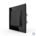 Intrerupator Dublu Mecanic Cap Cruce LIVOLO cu Rama din Sticla - Serie Noua