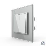 Intrerupator Dublu Mecanic Cap Cruce LIVOLO cu Rama din Sticla - Serie Noua
