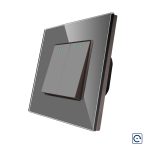 Intrerupator Dublu Mecanic cu Reset / Revenire LUXION cu Rama din Sticla