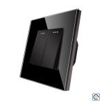 Intrerupator Dublu Mecanic cu Reset / Revenire LUXION cu Rama din Sticla