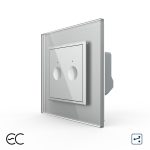 Intrerupator Dublu Cap Scara / Cruce cu Touch LIVOLO cu Rama din Sticla - Protocol Zigbee EC