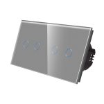 Intrerupator Dublu + Dublu cu Touch din Sticla LUXION