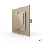 Intrerupator Dublu Mecanic Cap Scara LIVOLO cu Rama din Sticla - Serie Noua