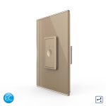 Intrerupator Simplu Cap Scara / Cruce cu Touch Livolo cu Rama Din Sticla 1M, Zigbee EC - Serie Noua