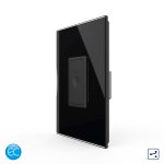 Intrerupator Simplu Cap Scara / Cruce cu Touch Livolo cu Rama Din Sticla 1M, Zigbee EC - Serie Noua