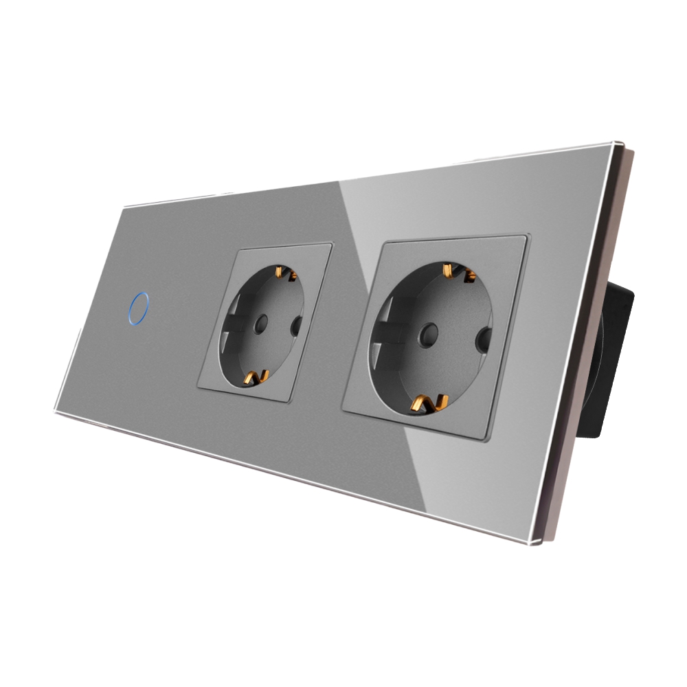 001-intrerupator-simpludoua-prize-cu-rama-sticla-luxion-lx-st-101-2mp010-gy-gri.jpg Intrerupator Simplu + 2 Prize cu Rama din Sticla LUXION - imagine 1