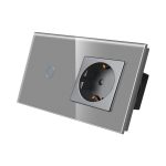 Intrerupator Simplu + Priza cu Rama din Sticla LUXION