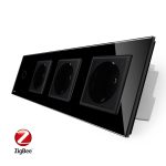 Intrerupator simplu ZigBee + Priza tripla LIVOLO ZigBee cu touch din sticla, Control de pe telefon