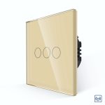 Intrerupator Triplu RF433 cu Touch din Sticla LUXION