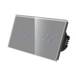 Intrerupator Triplu + Triplu cu Touch din Sticla LUXION