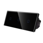 Intrerupator Simplu + Simplu + Simplu cu Touch din Sticla LUXION