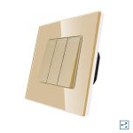 Intrerupator Triplu Cap Scara Mecanic LUXION cu Rama din Sticla