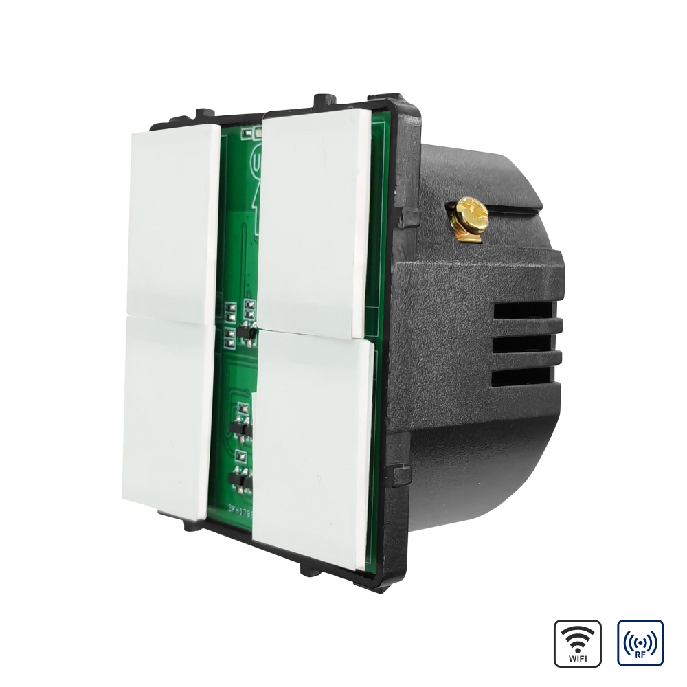 001-mo1-4-3.jpg Modul Intrerupator Cvadruplu Wi-Fi + RF433 cu Touch LUXION - imagine 1
